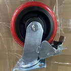 Heavy Duty Zinc Painted Casters With Polyurethane Wheels Up To 837lbs Load Capacity Dual Ball Bearings