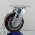 5 Inch Heavy Duty Polyurethane Casters Swivel Plate Soft Industrial Trolley Wheels Wholesale