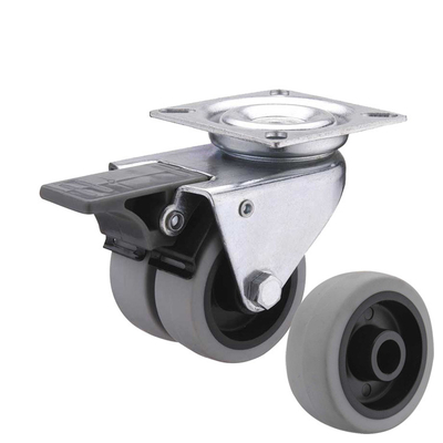 3inch Double Wheel Soft Casters Low Profile Floor-protecting Swivel TPR Caster Wheels China