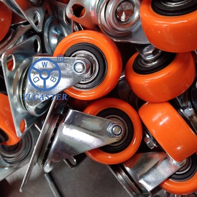 Light Duty Casters Zinc Plated Wheel Orange Industrial Caster Supplier