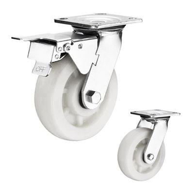 300kg Loading 4" Nylon Heavy Duty Casters With Side Brake Wholesale
