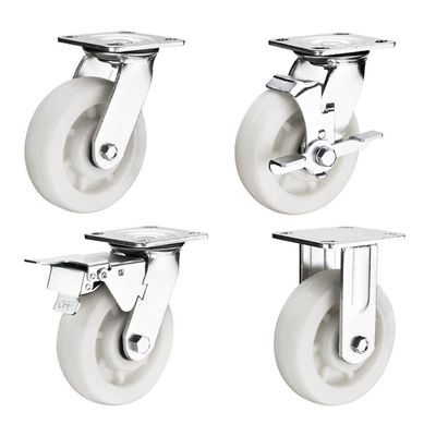 300kg Loading 4" Nylon Heavy Duty Casters With Side Brake Wholesale