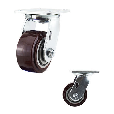 440LBS PP Core Swivel Plate Heavy Duty PU 100mm Caster Wheels