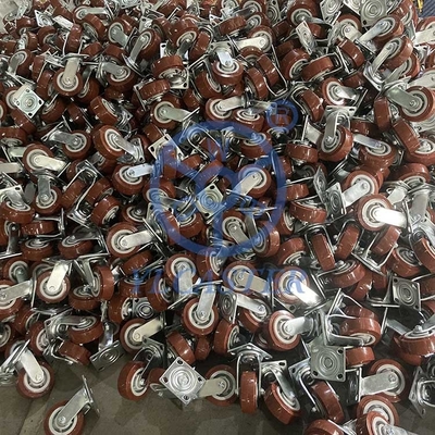 Polyurethane 506LBS Side Lock Swivel Wheels With Ball Bearing