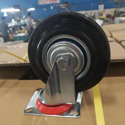 220lbs Rubber Caster Wheel With 160mm Diameter Swivel Plate Castors