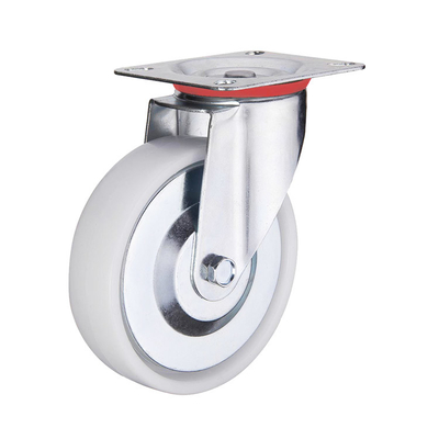 4inch White Plastic Industrial Wheels Double Brake Lockable PP Caster Wheels Supplies China