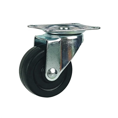 Light Duty Plate Mount Casters Smooth TPR Wheel Up To 144 Lbs Load Capacity 2-4 Inch Diameter