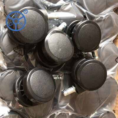 450-850kg سعة الحمل أسود PU عجلة عجلة جوفاء القلب قوية مصممة للسيارات الصناعية والتجارية